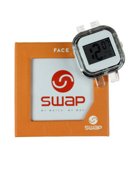 SWAP Digital Watch Face in White