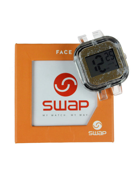 SWAP Digital Watch Face in Gold Glitter