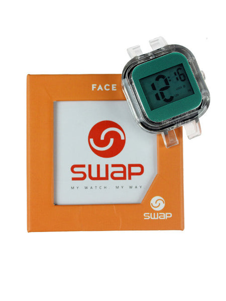 SWAP Digital Watch Face in Cyan